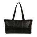 Borsa tote trapuntata nera lucida con grande capacità e stile minimalista - 48*11*22.5cm / Nero