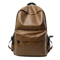 Brauner PU-Leder Rucksack für Studenten, wasserdichtes Design mit großem Fassungsvermögen - Gelbbraun