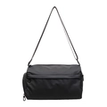 Bolso bandolera multicapa negro de moda en tejido impermeable mate para mujer - Pequeño Negro