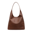 Dunkelbraune gewebte Hobo-Tasche mit minimalistischer Retro-Textur und großem Fassungsvermögen - Braun