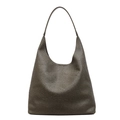 Große dunkelbraune geflochtene Tragetasche aus Leder im Vintage Hobo-Stil - Grün