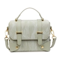Chic light green crossbody bag with marble texture and elegant gold buckles - Green