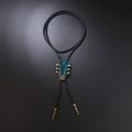 Bolo tie vintage con deslizador de cabeza de guitarra, esmalte azul y clave de sol - Corbata Bolo de Música de Guitarra (QNN1205)
