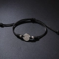 Pulsera retro de cuerda de cuero negro con colgante de brújula Vegvisir vikingo nórdico - Pulsera Brújula Vikinga (QNN1228)