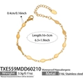 Detailed size parameters of 18K gold plated 316L stainless steel bracelet with dimensions - Bracelet / Gold