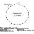 Silver 316L stainless steel necklace featuring marquise blue gems and 5cm extension - Necklace / Steel Blue