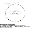 Colorful enamel bead necklace in 316L stainless steel with vibrant dopamine style finish - Necklace / Steel Color Multicolor Enamel