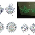 Luminous glow-in-the-dark white AB resin body jewel stickers for chest and face decoration - Style 1-Mixed Chest Gems