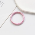 Elastic hair tie featuring a delicate pink floral print fabric cover for women - Nylon - Pink Flower
