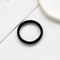 Basic black high elasticity hair tie with thick seamless microfiber towel ring design - Nylon - Black
