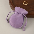 Sacchetto per gioielli in velluto viola con bordi ondulati per anelli e regali - 7*9cm / Viola
