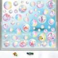 Detailed watercolor ocean bubbles stickers with tropical fish and sea creatures on glass - Cross-border Summer Static Cling Film Xj2612