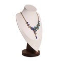 Elegant gold necklace with blue crystal water drop pendants on a mannequin display - Htm Rbmt01 Off-white Large