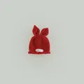 Handmade knitted red baby hat featuring cute bunny ears and a soft woolen texture - One Size / Red (Circumference 44-50cm/Age 10 Months-3 Years)