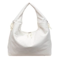 Bolso tote grande de lona blanca en nailon texturizado con detalles de cremallera - Blanco Roto