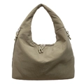 Bolso hobo de nailon verde oliva con correa ancha y nudos de cremallera para diario - Verde