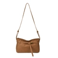 Classic tan brown tote bag for women with adjustable strap and vintage metal buckle - Brown