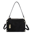 Sac bandoulière noir mat classique avec des finitions élégantes en métal doré chic - Noir