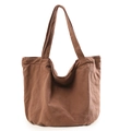 Classic brown canvas tote bag with spacious interior and durable cotton shoulder straps - Brown