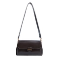 Borsa a tracolla rettangolare in ecopelle caffè scuro con fibbia in stile vintage - PU Caffè