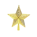 Puntale a stella dorata traforata con design 3D e base conica per l'albero di Natale - 15CM / Oro