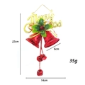 Detalle del collar de Navidad para mascotas con campanas rojas y dimensiones - Rojo