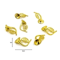 Miniature gold plated French horn ornament with 6cm width for festive DIY crafts - 6cm French Horn / Gold