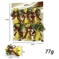 Christmas gold plastic bells set of 6 with red plaid bows and angel ornaments - Gold