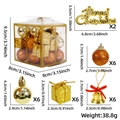 Set di palline di Natale dorate e campanelli con dimensioni dettagliate incluse - 1 Scatola da 26 / Oro e Bronzo