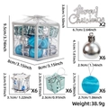 Set decorazioni natalizie blu e argento con palline, pacchetti e tamburi - 1 Scatola da 26 / Argento e Blu