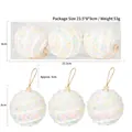 Set di palline di Natale da 8cm in schiuma macaron con texture perlata e confezione - 8cm / Bianco AB