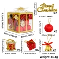 Set decorazioni natalizie rosse e oro con campanelle e mini scatole regalo - 1 Scatola da 26 / Oro + Rosso