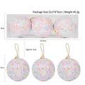 Set di palline di Natale in schiuma Macaron 8cm con microperle colorate e lacci rustici - 8cm / Colorato