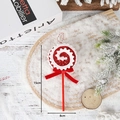 Christmas lollipop hanging ornament with red white glitter spiral and red velvet bow - Red 15cm Spiral Lollipop