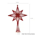 Puntale per albero di Natale a stella rossa glitterata con base a molla a spirale 3D - Stella Ottagonale 16*22cm / Rosso