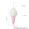 Adorno navideño de cono rosa brillante con puntos azules y naranjas para el árbol - Helado / Helado Rosa