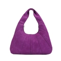Elegante borsa tote in pelle viola con cuciture radiali e stile hobo minimalista - Viola