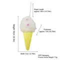 Adorno navideño de helado con pompón blanco y puntos morados para decorar el árbol - Helado / Helado Amarillo