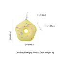 Décoration de Noël beignet jaune scintillant avec vermicelles et dimensions - Beignet Jaune