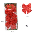Set of 2 red Christmas bows with gold grid texture and festive packaging, 13x12cm size - Red (2 Counts)