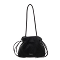 Elegante bolso de cubo negro en ante sintético mate con correa de hombro delgada - Negro