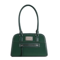 Sac à bandoulière en cuir vert foncé style urbain avec détails métalliques et poignée - Vert