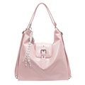 Sac bandoulière minimaliste rose clair avec finition vernie et boucle en argent poli - Avec Ornement / Rose