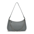 Trendige graue Schultertasche Damen, minimalistische Achseltasche mit Kette elegant. - Hellblau