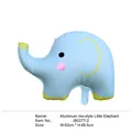 Détails du ballon éléphant bleu clair avec dimensions de 62 cm par 49,5 cm - Éléphant Mat (B0377-2) / Bleu