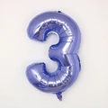 Metallisch violetter Folienballon in Form der Zahl Drei für die Geburtstagsparty Deko - Zahl 3