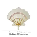 Detailed view of sea shell foil balloon B0855 with pink textures and gold lines - INS Style Large Cream Shell