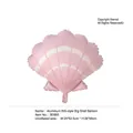 Pink seashell foil balloon with white stripes for ocean themed birthday party decorations - INS Style Large Pink Shell