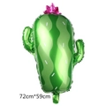 Green cactus foil balloon with pink flower and white thorns for party decoration 72x59cm - New Cactus