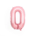 Palloncino rosa in alluminio numero 0 con finitura metallica per feste di compleanno - 40 Pollici Rosa Perlato Numero 0